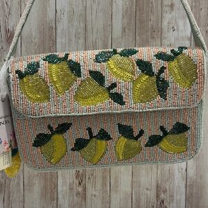 Made in India handmade NWT 🍋 Lemon Beaded Handbag shoulder satchel